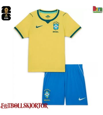 Brasilien Hemmakläder Barn VM 2026 Kortärmad (+ Korta byxor)
